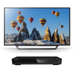 Sony KDL32WD603CBU Black - 32inch HD Ready Smart LED TV with Integrated Freeview HD + DVP-SR170 Black - DVD Player